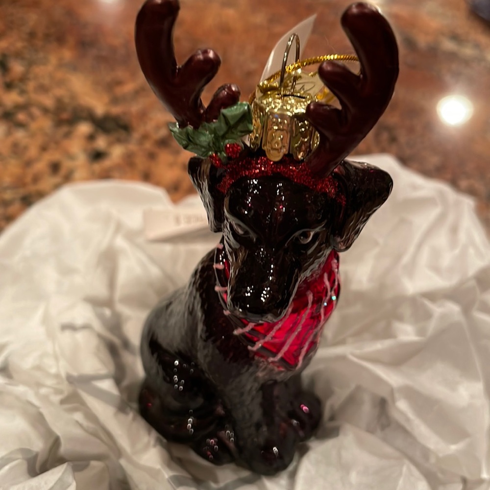Kurt Adler Noble Gems Labrador Retriever Christmas Ornament NWT.